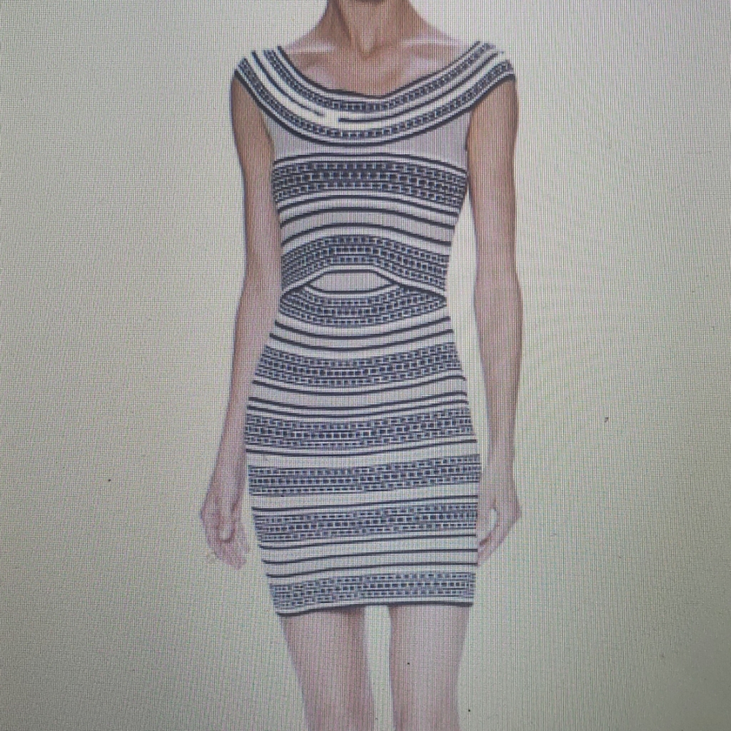 Ronny Kobo Bandage Bodycon Dress Striped New